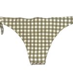 Mango NWT MNG Side Tie Gingham Green White Bikini Bottom Photo 1