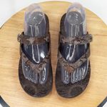 Vionic  Orthaheel Rest Snakeskin Thong Sandals Cocoa Brown Bronze Shimmer 8 Photo 4