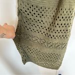 Lulus NWT Blissful Strolls Olive Green Crochet Faux-Wrap Halter Midi Dress Small Photo 5