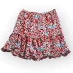 Paloma Blue Alexa Mini Skirt Women's Small Red Blue Silk Ruffle Tiered RTR Photo 2