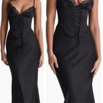 House Of CB HOUSE OF‎ CB 'Salma' Black Satin Slip Dress NWOT Size S Photo 10