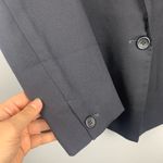 Garnet Hill  size 12 large dark navy blue Classic wool Blazer work casual pro Photo 3