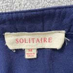 Solitaire Medium Blue Embroidered Rayon Peasant Dress Bohemian Festival Photo 4