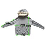 Aerie Y2K Vintage 2000s  Fur Collar Hood Pullover Hoodie Gray XS Retro Emo Punk Photo 7