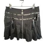 NWT Body Rage Black Punk/Emo Front Zip Mini Shirt With Skull Zipper Size L Photo 0