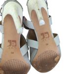 joe's jeans  Women's Mesh Peep‎ Toe Cross Strap Buckle Heel Sandal Size 9M Photo 7