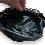 Melie Bianco Geometric Vegan Leather Black Shoulder Bag Purse with Gold Chains Photo 6