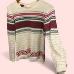 Talbots Cute creamy chevron stripe  cashmere blend crew neck sweater classic soft Photo 0