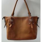 Heshe Women’s Genuine Cognac Cowhide Leather Large Purse READ Photo 2