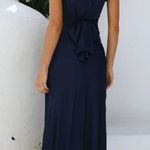 Hello Molly (NWT) Sky Child Ruched Puff Sleeve Maxi Dress Navy, Size XS/2 Photo 2