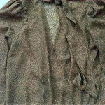 Allison Joy Leopard Bodysuit Brown & Black Leopard Print Long Sleeve Bodysuit Small Photo 6