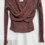 Black Bead  Burgundy Marled Cross Cross Sweater Sz L Photo 3