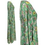 Free People  Bohemian Billowy Earthfolk Maxi Dress Fall Floral Jade Green Medium Photo 8