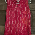 Charlie Paige  tank top embroidered‎ with 3 buttons pink and orange. Size Large Photo 0