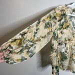 Anthropologie OPT  Coquette Top Sheer See Through S Floral Ruffle Babydoll Boho Photo 1