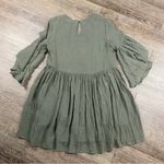 Altar'd State Altar’d State Tunic Top Women Olive Green Floral Embroidered Flowy Ballon Sleeve Photo 5