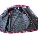 Quilted Red Plaid Cotton Blend Snap Front Lined Pocketed Vest Size Medium Photo 5
