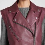 Wild Fable $42 New  Faux Leather Moto Vest - Berry - Small Photo 4