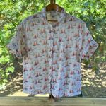 Cynthia Rowley Women's 100% Linen Sailboat Print Top Size L Photo 0