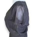 Michael Kors  Dress Faux Wrap Black Metallic Shimmer Asymmetrical Ruffle Sheer Photo 8