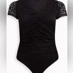 Torrid Black bodysuit Lace ruched NEW 3x stretch Photo 6
