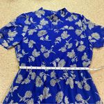 Lulus NWOT  Floral Dressed Up Royal Blue Floral Print Midi Dress Photo 2