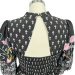 Anthropologie  Dasha Smocked Floral Boho Midi Dress Black Size Small NWT Photo 7