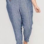 Old Navy  Linen Blend Pants High-Rise‎ Straight Taper Blue Casual XL Photo 0