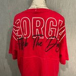 Women’s Red Georgia Oversized Boyfriend Fit T Photo 6