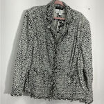 Jones New York Womans Jones NY Collection Woman Black White Lace Embroidered Lined Blazer 24W Photo 0
