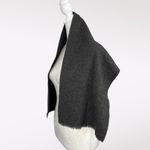 Cashmere Wool Scarf Charcoal Gray Fringe Handcraft Inc Photo 3