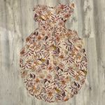 Windsor  V Neck Sheer Floral Chiffon High Low Short Sleeve Top Maxi Train Size S Photo 5