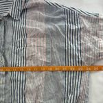 Madewell  Short Sleeve Tie Front Shirt Blue Rawley Stripe Size M Boxy Boho Preppy Photo 3