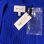 Milly Size Small NEW Ribbed Fit and Flare Dress BNWTS Retails $395 In Sapphire Photo 3