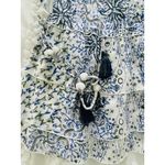 Poupette St. Barth  White Blue Green Tassel Tiered Mini Skirt Photo 3