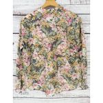 J. JILL Button Up Blouse Top Floral Silk Blend Gray Pink L/S Size S Photo 3