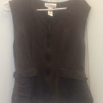 FINAL MARKDOWN Silk blend LADIES zip front vest medium Brown Photo 0