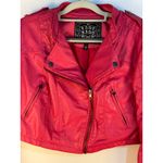 Last Kiss VTG Y2K Moto Jacket Large Pink Faux Leather Punk Festival Bikercore Photo 2