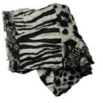 INC  International Concepts Black Grey Print Scarf New Photo 1