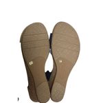 Baretraps  Womens Blue Crochet Wedge Sandals Size 7.5M Cork Heel Slip On Photo 3