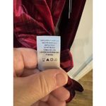 John Mark  Shirt Women‎ Red Plaid Shimmer Soft Fuzzy Velvet Velour Lux Size Large Photo 9