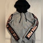 Victoria Secret Pink Hoodie Bling Logo Gray Full zip Sequin Photo 0