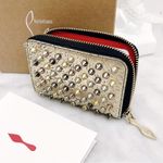 Christian Louboutin Authentic RARE Metallic Tri Toned Compact Zip Card Wallet Photo 1