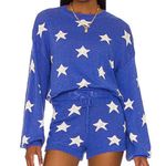 Beach Riot ‎ Blue White Star Knit Ava Sweater Photo 0
