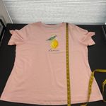 D&Co. Pink Lemon Graphic Cotton Blend Crew Neck Short Sleeve T Photo 8