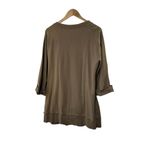 Soft Surroundings  Peruvian Pullover Taupe Style 26329 Ruffle Pockets Size Medium Photo 5