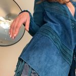 Free People Blue suede western cardigan Photo 1