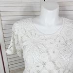 Lumiere Crochet Lace Crop Top Midi Pencil‎ Skirt Set White Large Boho Photo 4