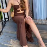 Pretty Little Thing Nude Patent PU Square Toe Strappy High Block Heeled Sandals Photo 5