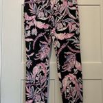 Lilly Pulitzer Kelly Ankle Pant Onyx Wild One Floral Size 2 Preppy Beach Resort Photo 0